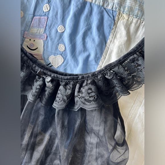 Vintage 90s Kasara Black Nylon Coquette Nightgown Sleepwear Lingerie Top Small - Picture 6 of 10